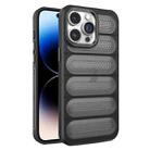 For iPhone 14 Pro Cooling Armor Translucent Mesh Breathable Phone Case(Black) - 1