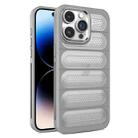 For iPhone 14 Pro Max Cooling Armor Translucent Mesh Breathable Phone Case(Grey) - 1