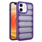 For iPhone 12 Cooling Armor Translucent Mesh Breathable Phone Case(Purple) - 1