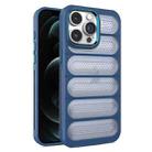 For iPhone 12 Pro Max Cooling Armor Translucent Mesh Breathable Phone Case(Blue) - 1