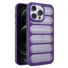 For iPhone 12 Pro Cooling Armor Translucent Mesh Breathable Phone Case(Purple) - 1