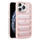 For iPhone 11 Pro Max Cooling Armor Translucent Mesh Breathable Phone Case(Pink) - 1