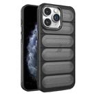 For iPhone 11 Pro Max Cooling Armor Translucent Mesh Breathable Phone Case(Black) - 1