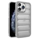 For iPhone 11 Pro Max Cooling Armor Translucent Mesh Breathable Phone Case(Grey) - 1