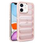 For iPhone 11 Cooling Armor Translucent Mesh Breathable Phone Case(Pink) - 1