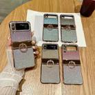 For Samsung Galaxy Z Flip3 5G Electroplated PC Starry Sky Glitter Shockproof Phone Case with Ring(Pink) - 2