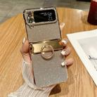 For Samsung Galaxy Z Flip3 5G Electroplated PC Starry Sky Glitter Shockproof Phone Case with Ring(Gold) - 1