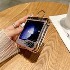 For Samsung Galaxy Z Flip5 5G Electroplated PC Starry Sky Glitter Shockproof Phone Case with Ring(Gold) - 3