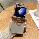For Samsung Galaxy Z Flip6 5G Electroplated PC Starry Sky Glitter Shockproof Phone Case with Ring(Gold) - 1