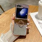 For Samsung Galaxy Z Flip6 5G Electroplated PC Starry Sky Glitter Shockproof Phone Case with Ring(Purple) - 1