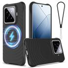 For Xiaomi 14 Pro Wave Texture MagSafe Magnetic Liquid Silicone Phone Case(Black) - 1