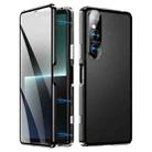 For Sony Xperia 1 V HD Magnetic Metal Tempered Glass Phone Case(Black) - 1