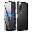 For Sony Xperia 10 V HD Magnetic Metal Tempered Glass Phone Case(Black) - 1