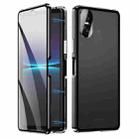 For Sony Xperia 10 VI HD Magnetic Metal Tempered Glass Phone Case(Black) - 1