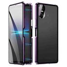 For Sony Xperia 10 VI HD Magnetic Metal Tempered Glass Phone Case(Purple) - 1