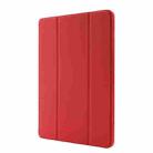 For iPad Pro 11 2024 Skin Feel Tri-fold Leather Tablet Case with Pen Slot(Red) - 2