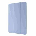 For iPad Pro 13 2024 Skin Feel Tri-fold Leather Tablet Case with Pen Slot(Light Blue) - 2