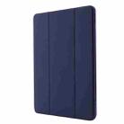 For iPad Pro 13 2024 Skin Feel Tri-fold Leather Tablet Case with Pen Slot(Dark Blue) - 2