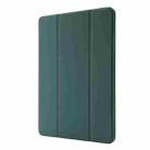 For iPad Pro 13 2024 Skin Feel Tri-fold Leather Tablet Case with Pen Slot(Dark Green) - 2