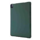 For iPad Pro 13 2024 Skin Feel Tri-fold Leather Tablet Case with Pen Slot(Dark Green) - 3
