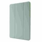 For iPad Pro 13 2024 Skin Feel Tri-fold Leather Tablet Case with Pen Slot(Matcha Green) - 2