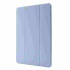 For iPad Air 11 2024 Skin Feel Tri-fold Leather Tablet Case with Pen Slot(Light Blue) - 2