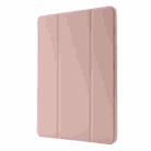 For iPad Air 11 2024 Skin Feel Tri-fold Leather Tablet Case with Pen Slot(Pink) - 2