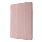 For iPad Air 13 2025 / 2024 Skin Feel Tri-fold Leather Tablet Case with Pen Slot(Pink) - 2