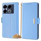 For Infinix Note 40 4G Crossbody Chain Leather Phone Case(Blue) - 1