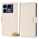 For Infinix Note 40 4G Crossbody Chain Leather Phone Case(White) - 1