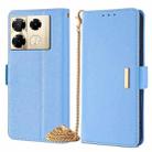 For Infinix Note 40 Pro 4G Crossbody Chain Leather Phone Case(Blue) - 1