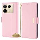 For Infinix Note 40 Pro 4G Crossbody Chain Leather Phone Case(Pink) - 1