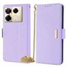 For Infinix Note 40 Pro 4G Crossbody Chain Leather Phone Case(Purple) - 1