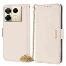 For Infinix Note 40 Pro 4G Crossbody Chain Leather Phone Case(White) - 1