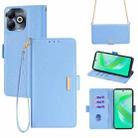 For Infinix Smart 8 4G Crossbody Chain Leather Phone Case(Blue) - 1