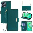 For Infinix Smart 8 4G Crossbody Chain Leather Phone Case(Green) - 1