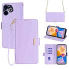 For Infinix Hot 40i 4G Crossbody Chain Leather Phone Case(Purple) - 1