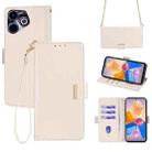 For Infinix Hot 40i 4G Crossbody Chain Leather Phone Case(White) - 1