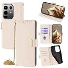 For Infinix Note 50 4G Crossbody Chain Leather Phone Case(White) - 1