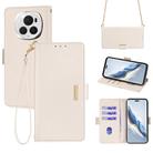 For Honor Magic6 Pro Crossbody Chain Leather Phone Case(White) - 1