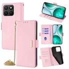 For Honor X8c 4G Global Crossbody Chain Leather Phone Case(Pink) - 1