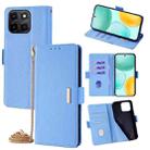 For Honor X6c 4G Crossbody Chain Leather Phone Case(Blue) - 1