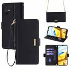 For Xiaomi Poco M5 4G Crossbody Chain Leather Phone Case(Black) - 1