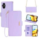 For Xiaomi Poco M5 4G Crossbody Chain Leather Phone Case(Purple) - 1