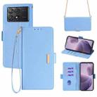 For Xiaomi Redmi K70 5G / K70 Pro 5G Crossbody Chain Leather Phone Case(Blue) - 1