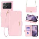 For Xiaomi Redmi K70 5G / K70 Pro 5G Crossbody Chain Leather Phone Case(Pink) - 1