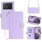 For Xiaomi Redmi K70 5G / K70 Pro 5G Crossbody Chain Leather Phone Case(Purple) - 1