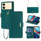 For Xiaomi Redmi Note 13R Pro 5G Crossbody Chain Leather Phone Case(Green) - 1