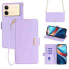 For Xiaomi Redmi Note 13R Pro 5G Crossbody Chain Leather Phone Case(Purple) - 1