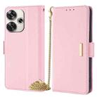 For Xiaomi Redmi Turbo 3 5G Crossbody Chain Leather Phone Case(Pink) - 1